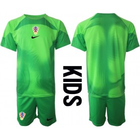Kroatien Målvakt Hemmakläder Barn VM 2022 Kortärmad (+ Korta byxor)
